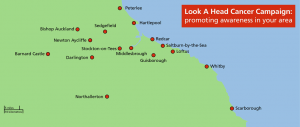 Look A Head Cancer Campaign Area Map